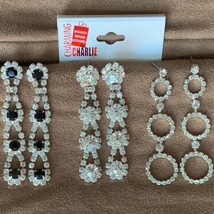CHARMING CHARLIE Set of 3 Rhinestone Dangles